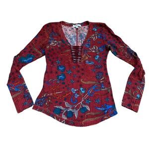 William Rast Adeline Knit Thermal Pullover 90s Y2K Casual Streetwear S